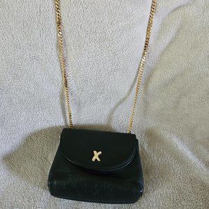 Paloma Picasso vintage leather shoulder / crossbody bag w chain